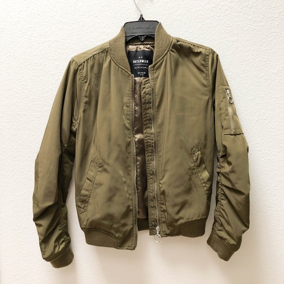Cotton On Jackets & Blazers - cotton on olive green bomber jacket xs